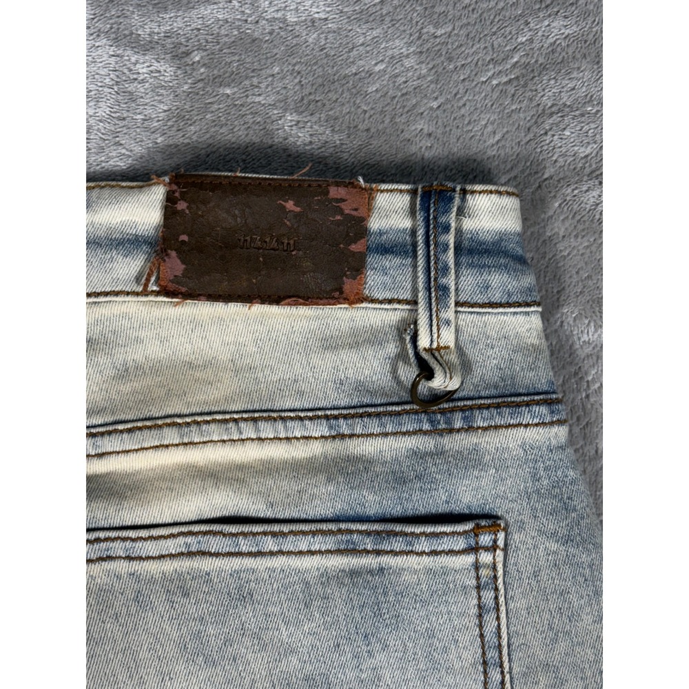 KDNK 1141411 Jeans Distressed Mens 32 Light Blue Ankle Zip Streetwear - Picture 10 of 12